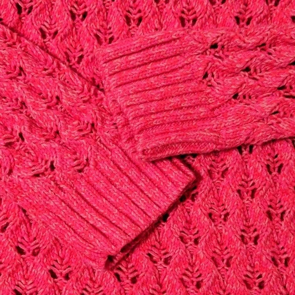 Loft Pink Long Sleeve Cable Knit Pullover Sweater, Size S - Picture 5 of 10